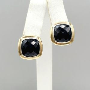 David Yurman Albion Earrings With Black Onyx And Gold